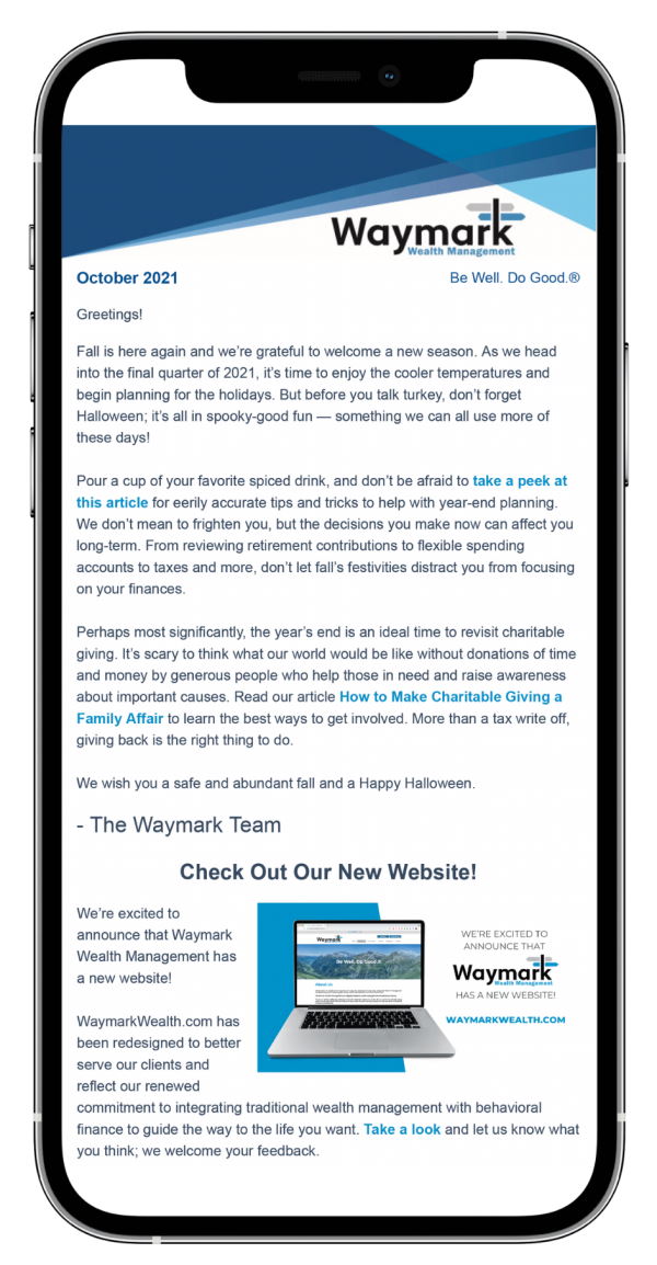 Waymark Wealth Management Mobile Newsletter